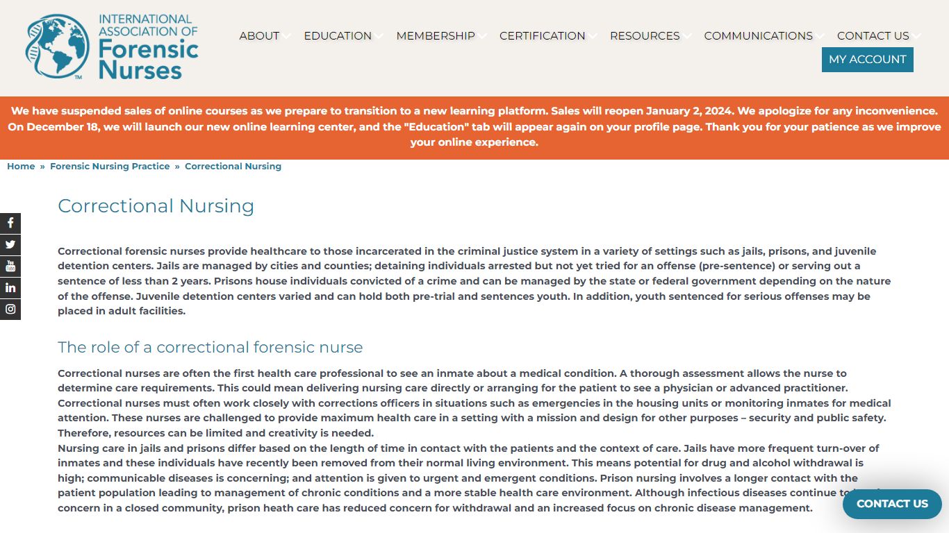 Correctional Nursing - IAFN