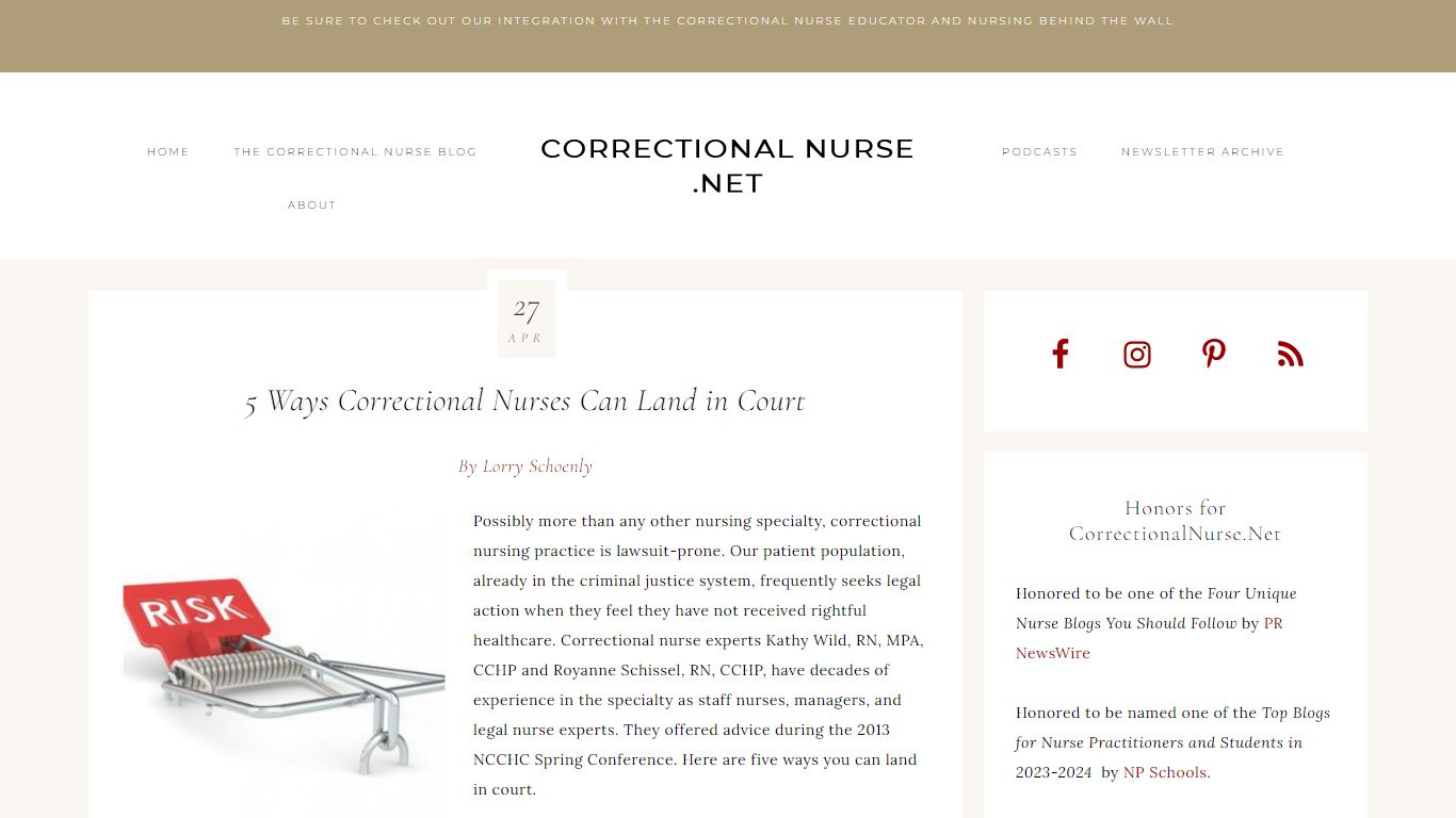 5 Ways Correctional Nurses Can Land in Court
